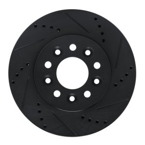 Ford Freestar Brake Rotor (1) - Front Right - R1 Concepts - Drilled & Slotted - Black - `04-`07